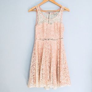 Pink and Cream Lace Dress